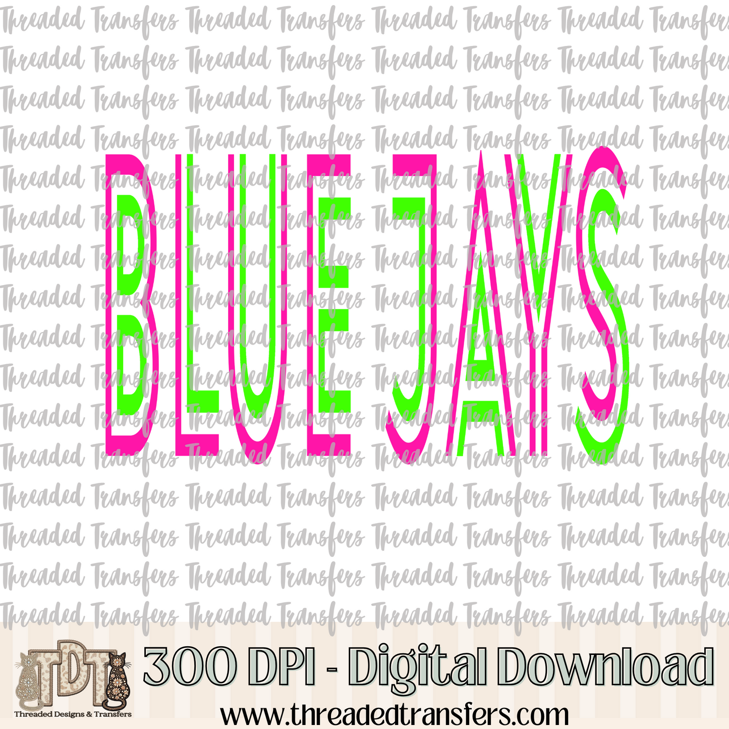 Vibrant Blue Jays Mascot Typography Digital Design Download (PNG Format - no product shipped)
