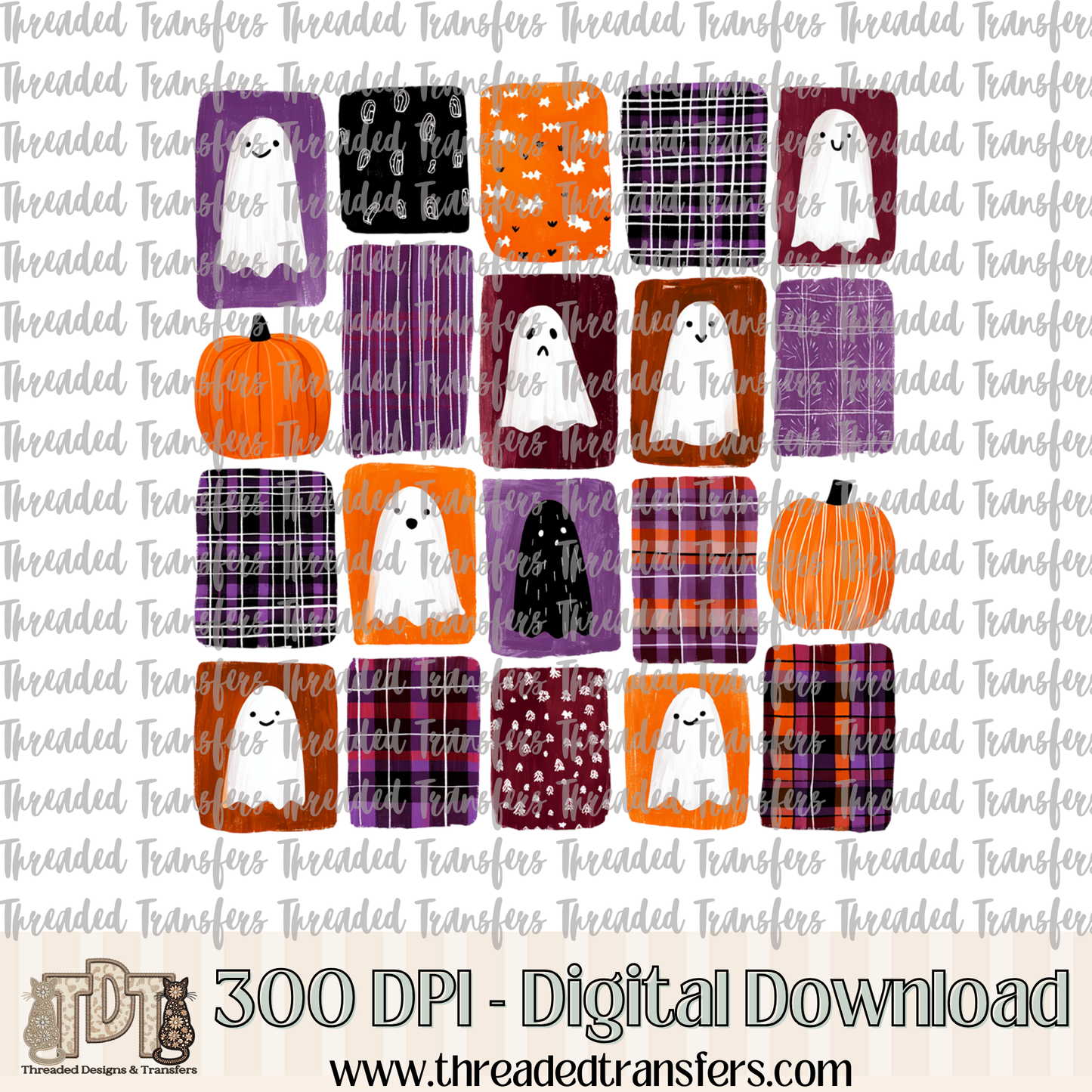 Doodle Ghosts Digital Design Download (PNG Format - no product shipped)