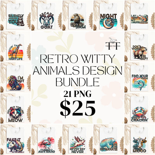 Retro Witty Animals Design Solo Bundle