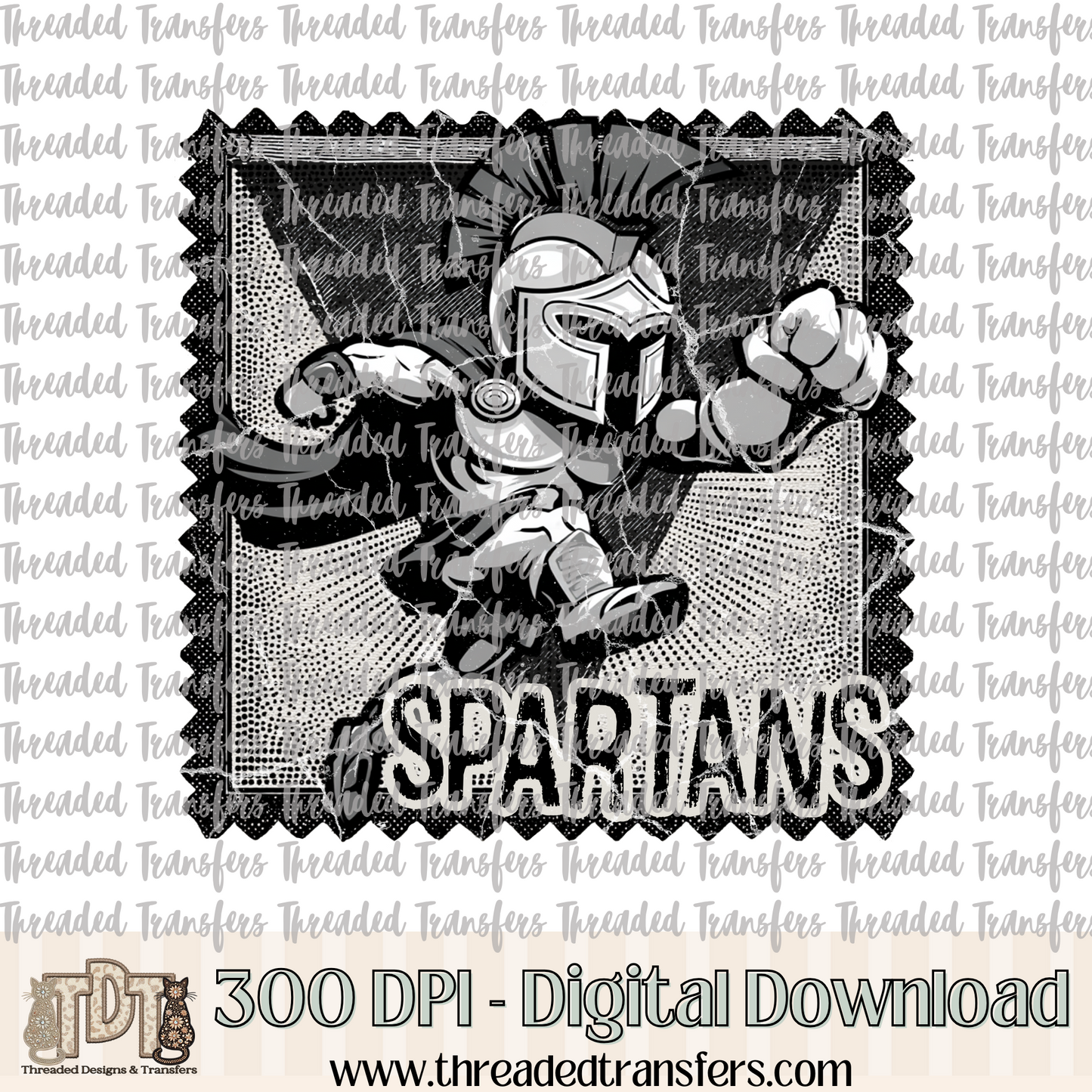 Spartans Mascot Stamp Digital Design Download (PNG Format - no product shipped)