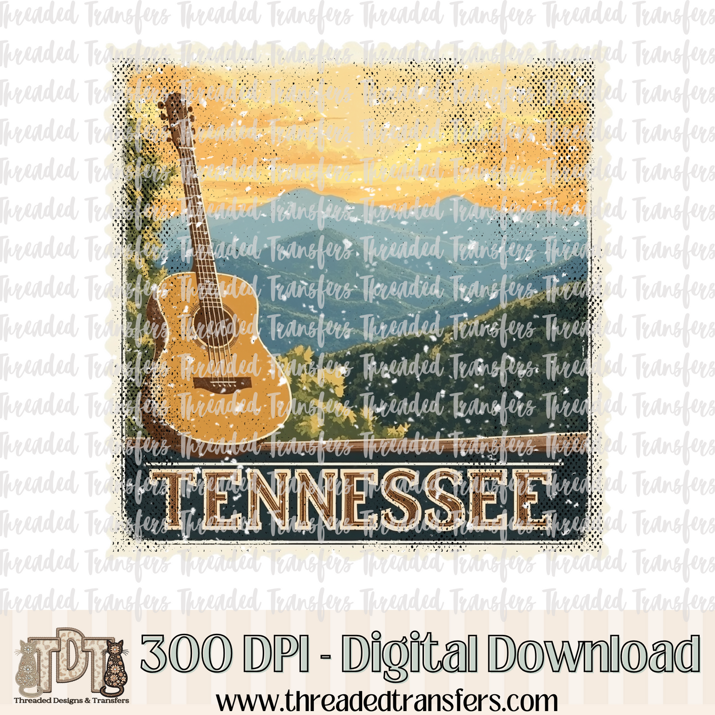 Vintage Tennessee Stamp Digital Design Download (PNG Format - no product shipped)