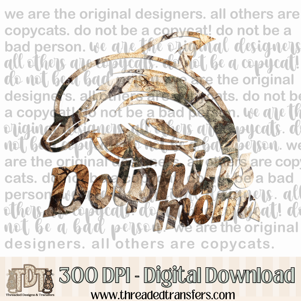 Dolphins Mom Camo Digital Design Download (PNG Format - no product shipped)