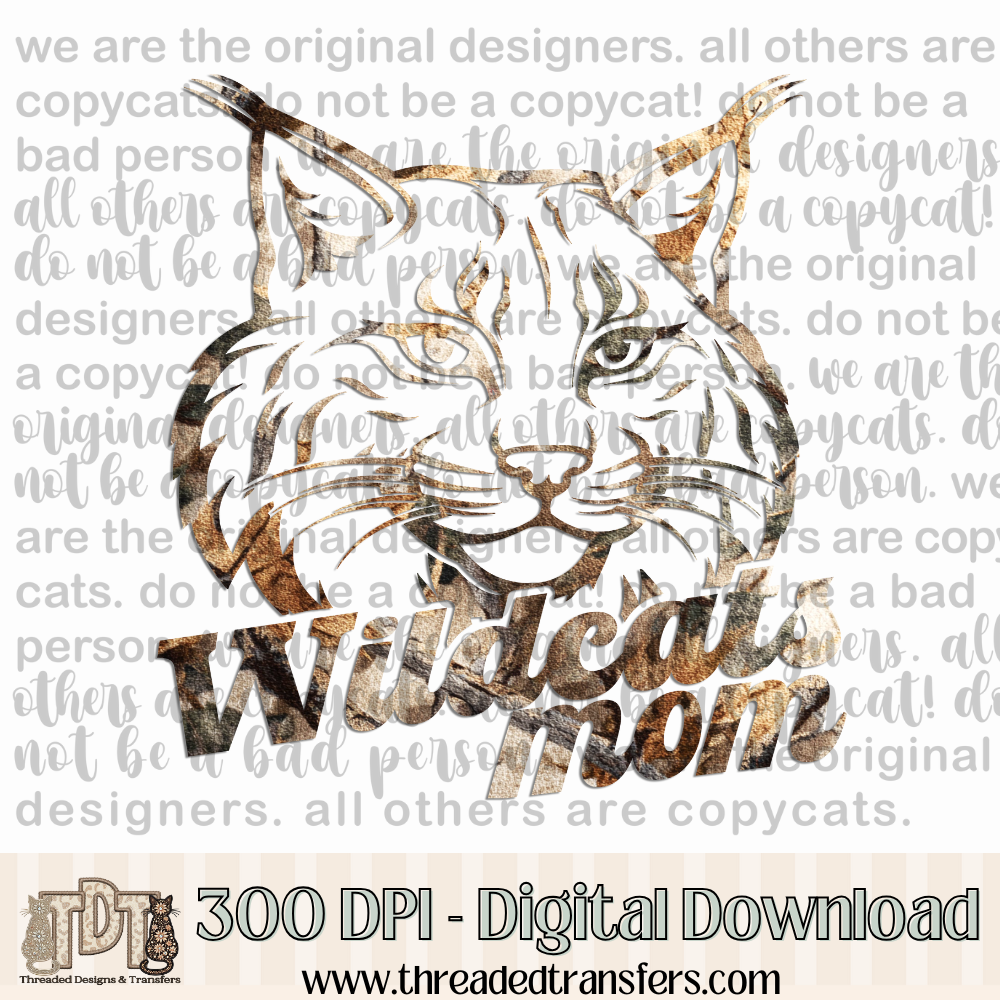 Wildcats Mom Camo Digital Design Download (PNG Format - no product shipped)