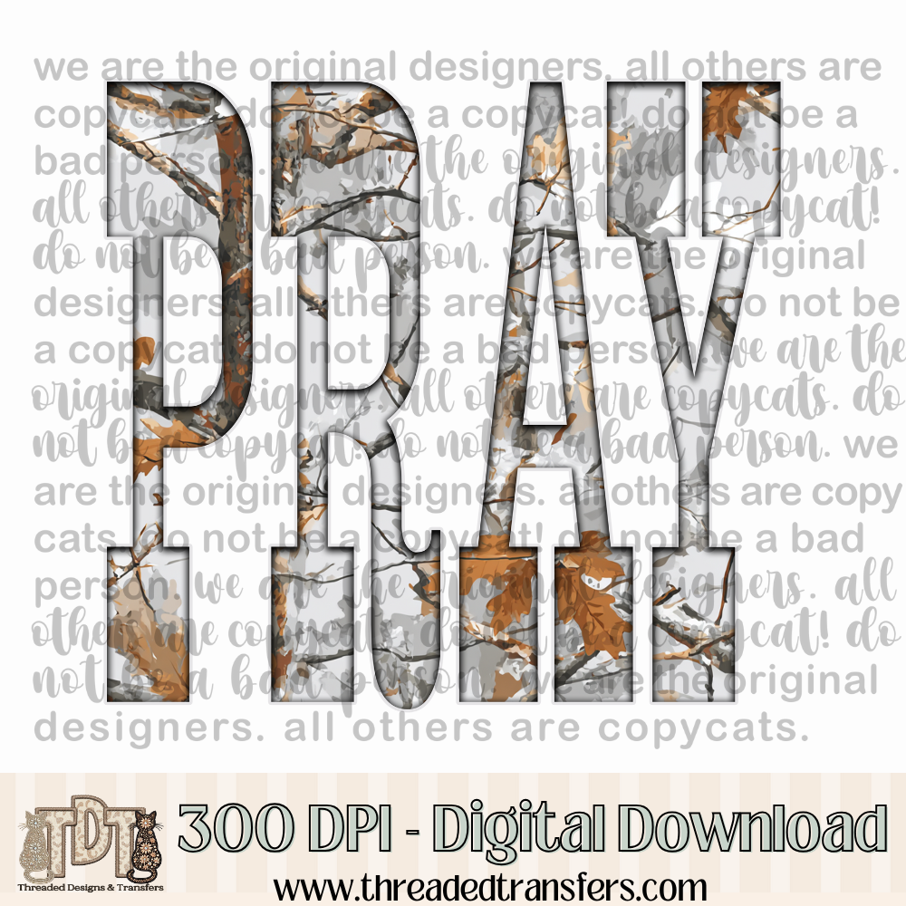 Pray Gray Camo Digital Design Download (PNG Format - no product shipped)