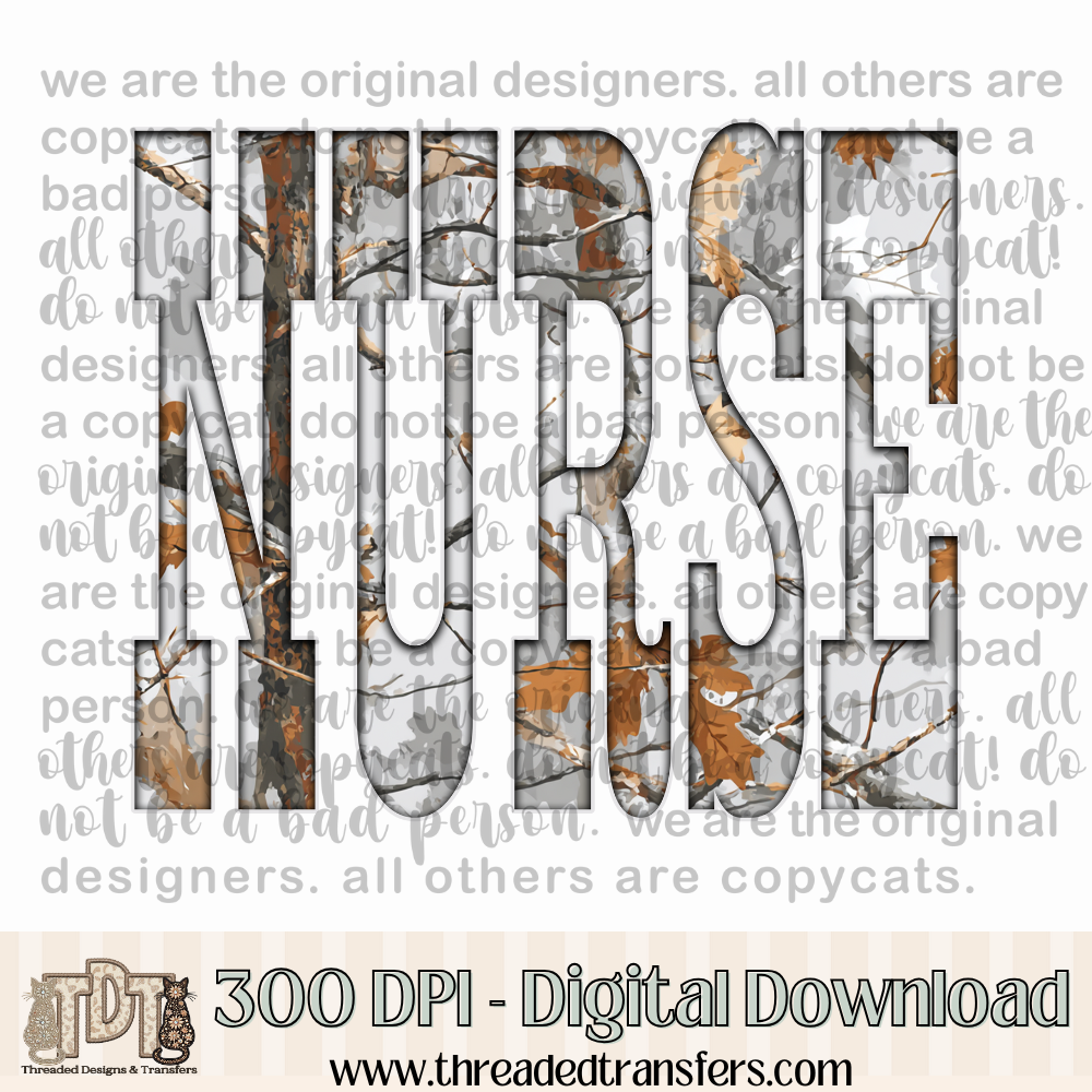 Nurse Gray Camo Digital Design Download (PNG Format - no product shipped)