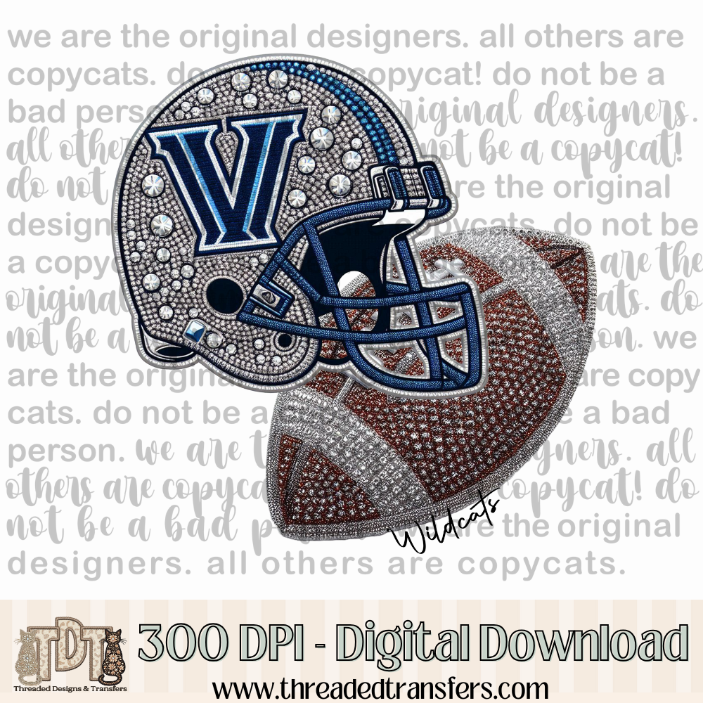 Wildcats (V) Helmet Digital Design Download (PNG Format - no product shipped)