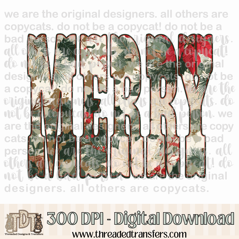 Merry Christmas Camo Design Digital Design Download (PNG Format - no product shipped)