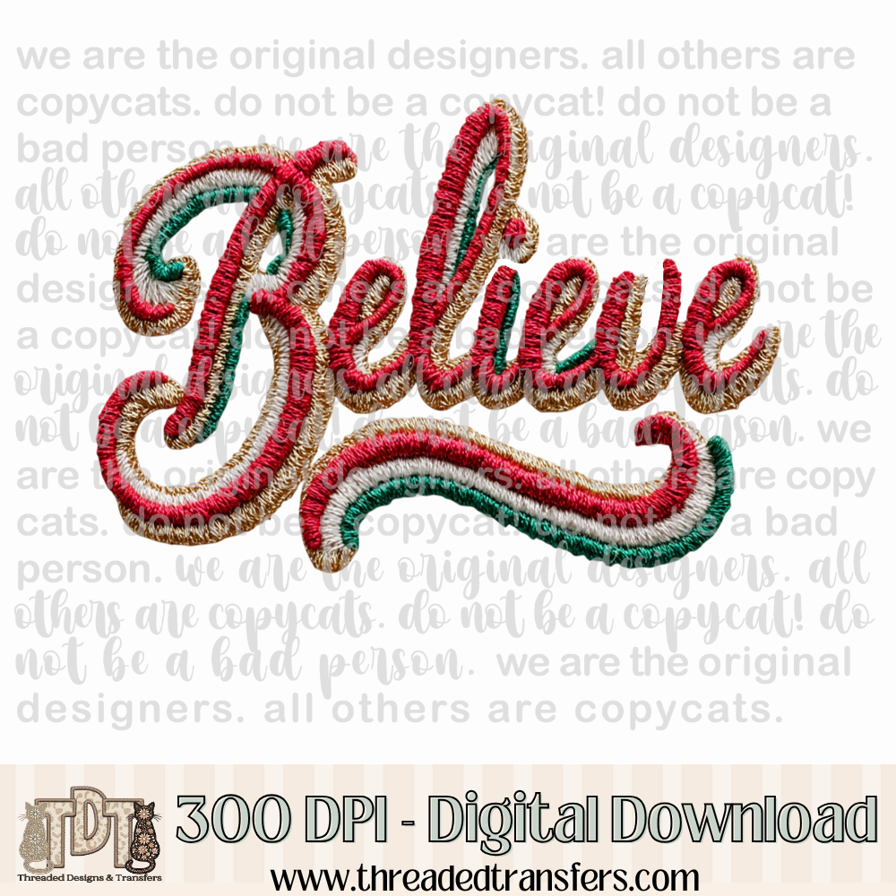 Believe Latch Hook Yarn Digital Design Download (PNG Format - no product shipped)