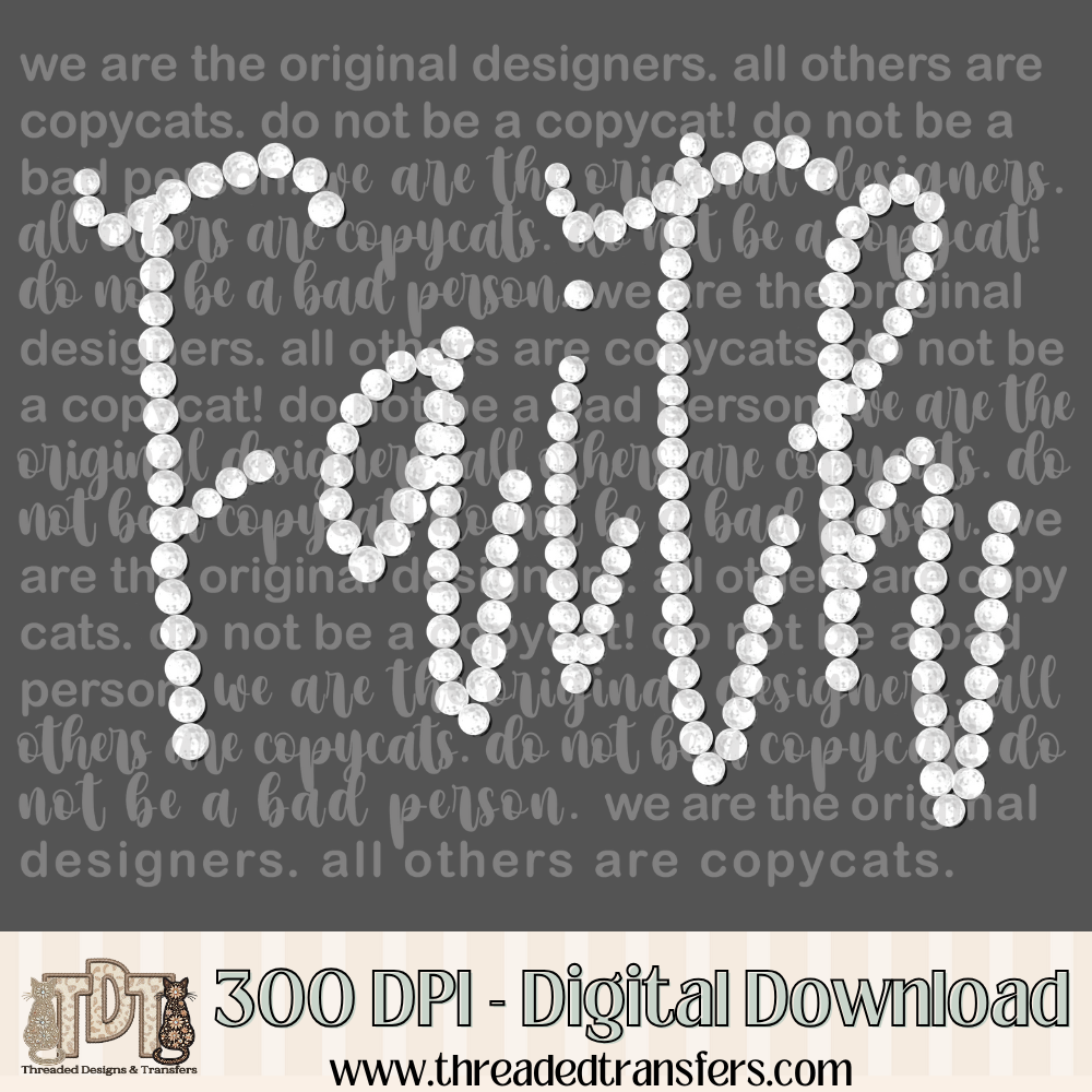 Faith Handwritten Girly Pearls Digital Design Download (PNG Format - no product shipped)