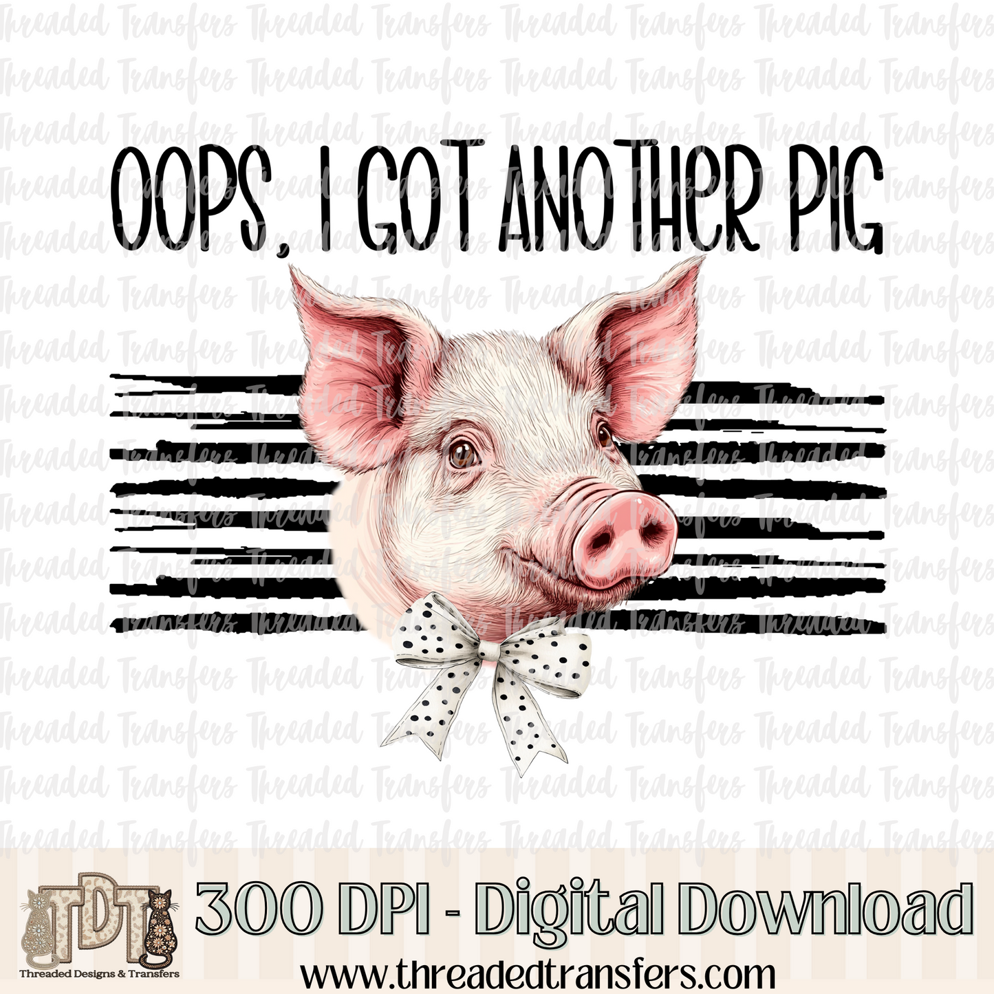 Oops Pig Digital Design Download (PNG Format - no product shipped)