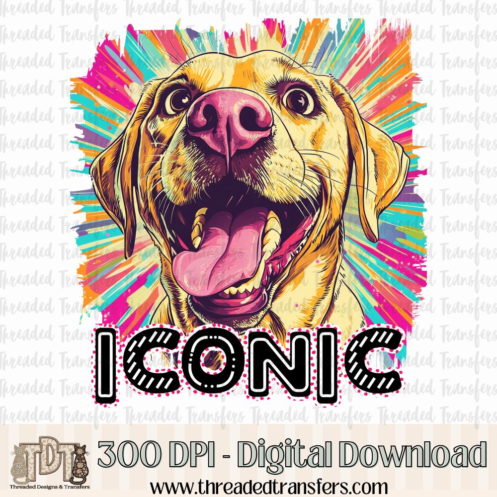 Iconic Yellow Labrador Retriever Digital Design Download (PNG Format - no product shipped)