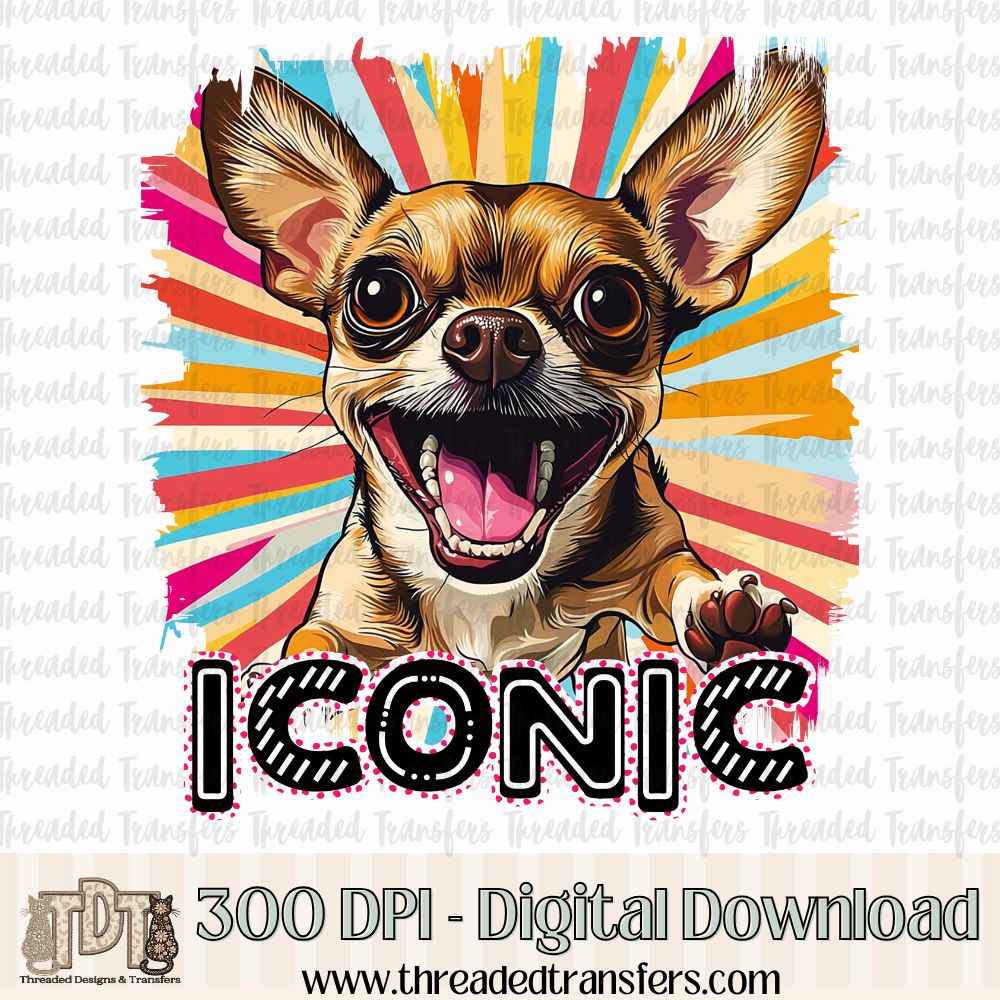 Iconic Chihuahua Digital Design Download (PNG Format - no product shipped)