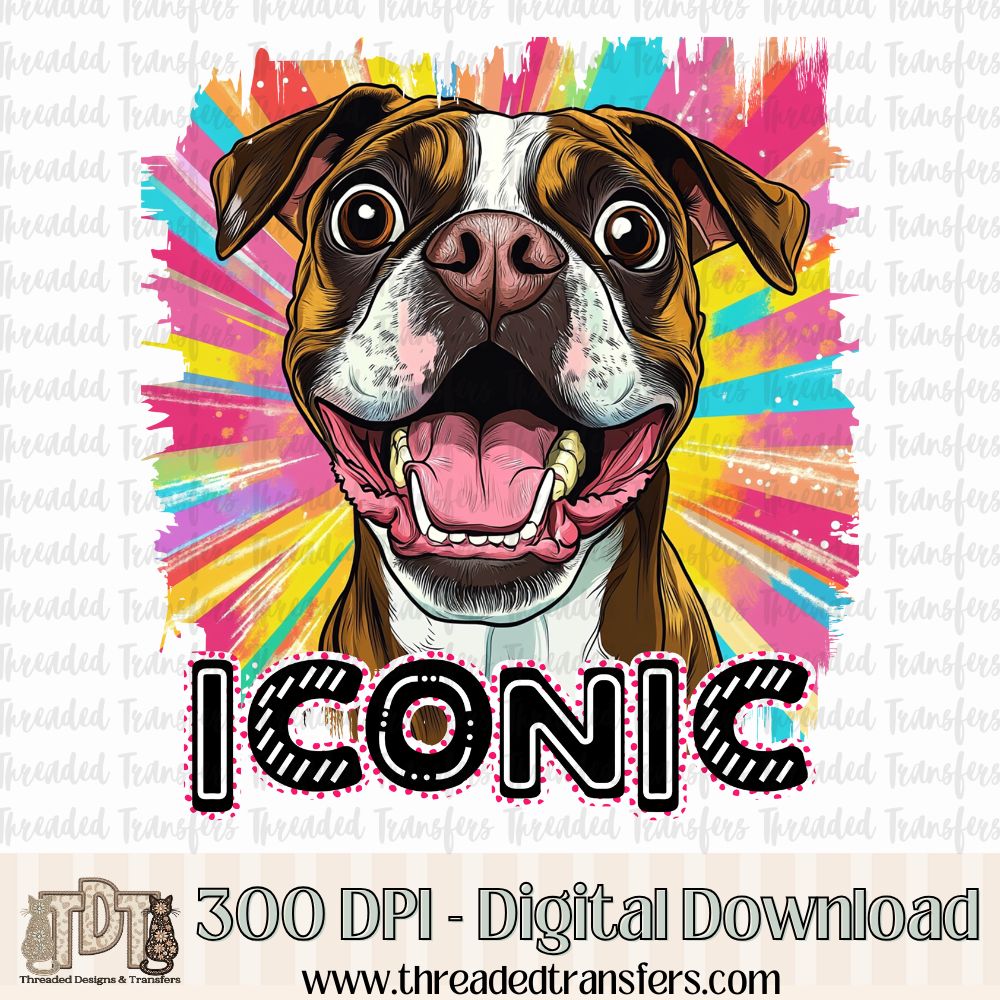 Iconic Boxer Digital Design Download (PNG Format - no product shipped)