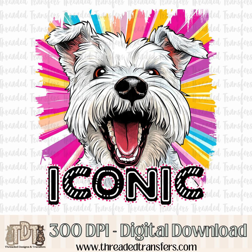 Iconic White Schnauzer Digital Design Download (PNG Format - no product shipped)