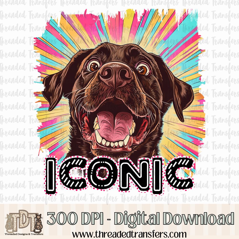 Iconic Chocolate Labrador Retriever Digital Design Download (PNG Format - no product shipped)