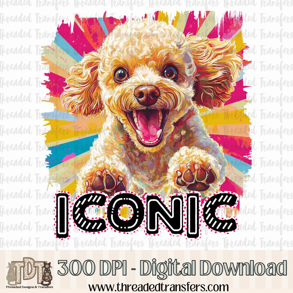 Iconic Toy Poodle Digital Design Download (PNG Format - no product shipped)
