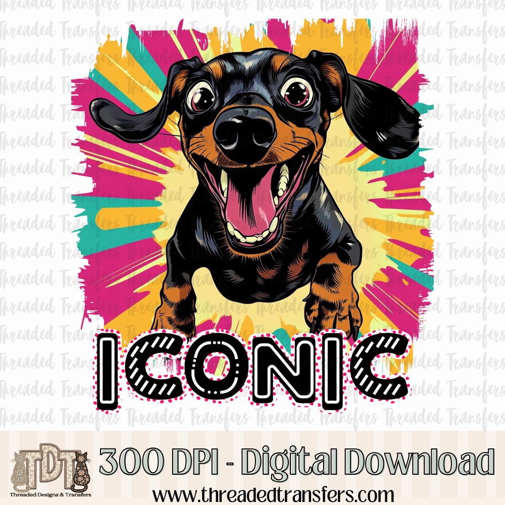 Iconic Dachshund Digital Design Download (PNG Format - no product shipped)