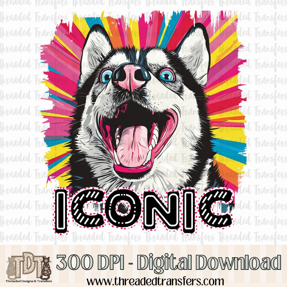 Iconic Husky Digital Design Download (PNG Format - no product shipped)