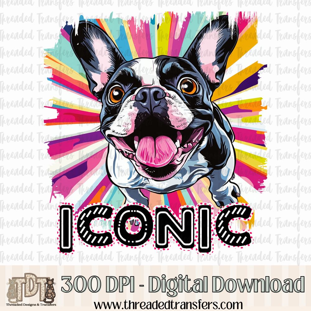 Iconic French Bulldog Digital Design Download (PNG Format - no product shipped)