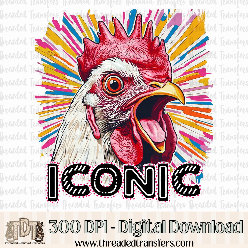 Iconic Chicken Digital Design Download (PNG Format - no product shipped)