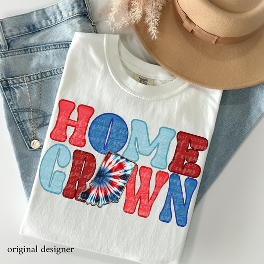 Indiana Home Grown **EXCLUSIVE** Faux Embroidery, Wood, & Sparkle DTF & Sublimation Transfer