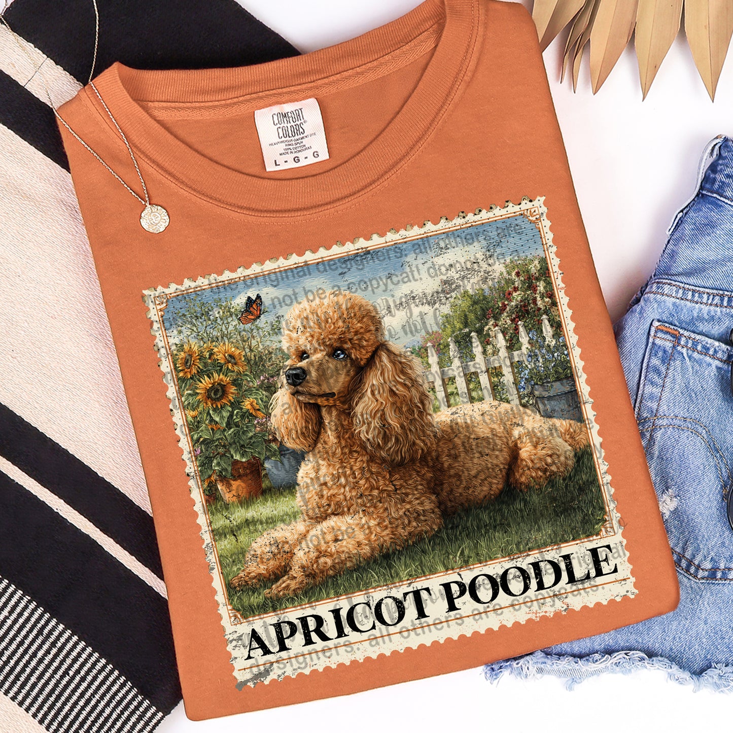 Apricot Poodle Stamp DTF Transfer