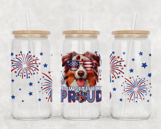Australian Shepherd (red merle) Pawsitively Proud *EXCLUSIVE* (matches shirt) UV DTF Transfers