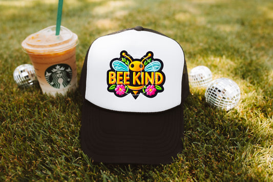 Bee Kind Faux Embroidery Hat DTF & Sublimation Transfer