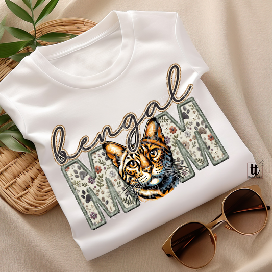 Bengal Mom **EXCLUSIVE** Faux Embroidery & Faux Sparkle DTF & Sublimation Transfer