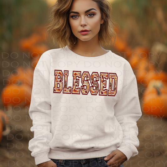 Blessed Faux Embroidery DTF & Sublimation Transfer