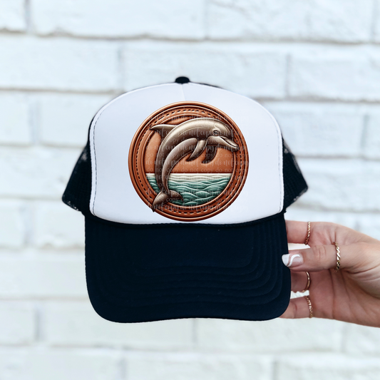 Dolphin Faux Leather Hat *EXCLUSIVE* DTF & Sublimation Transfer