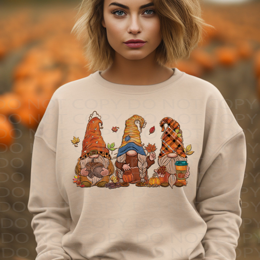 Fall Gnomes **EXCLUSIVE** Faux Embroidery DTF & Sublimation Transfer