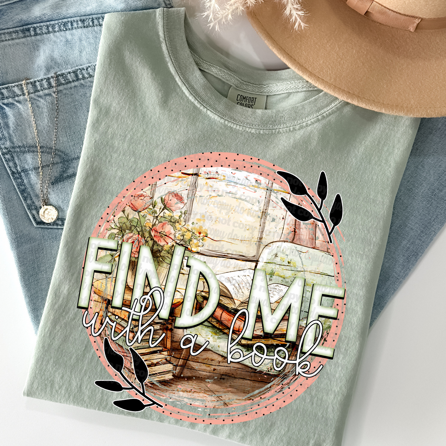 Find Me with a Book DTF Transfer