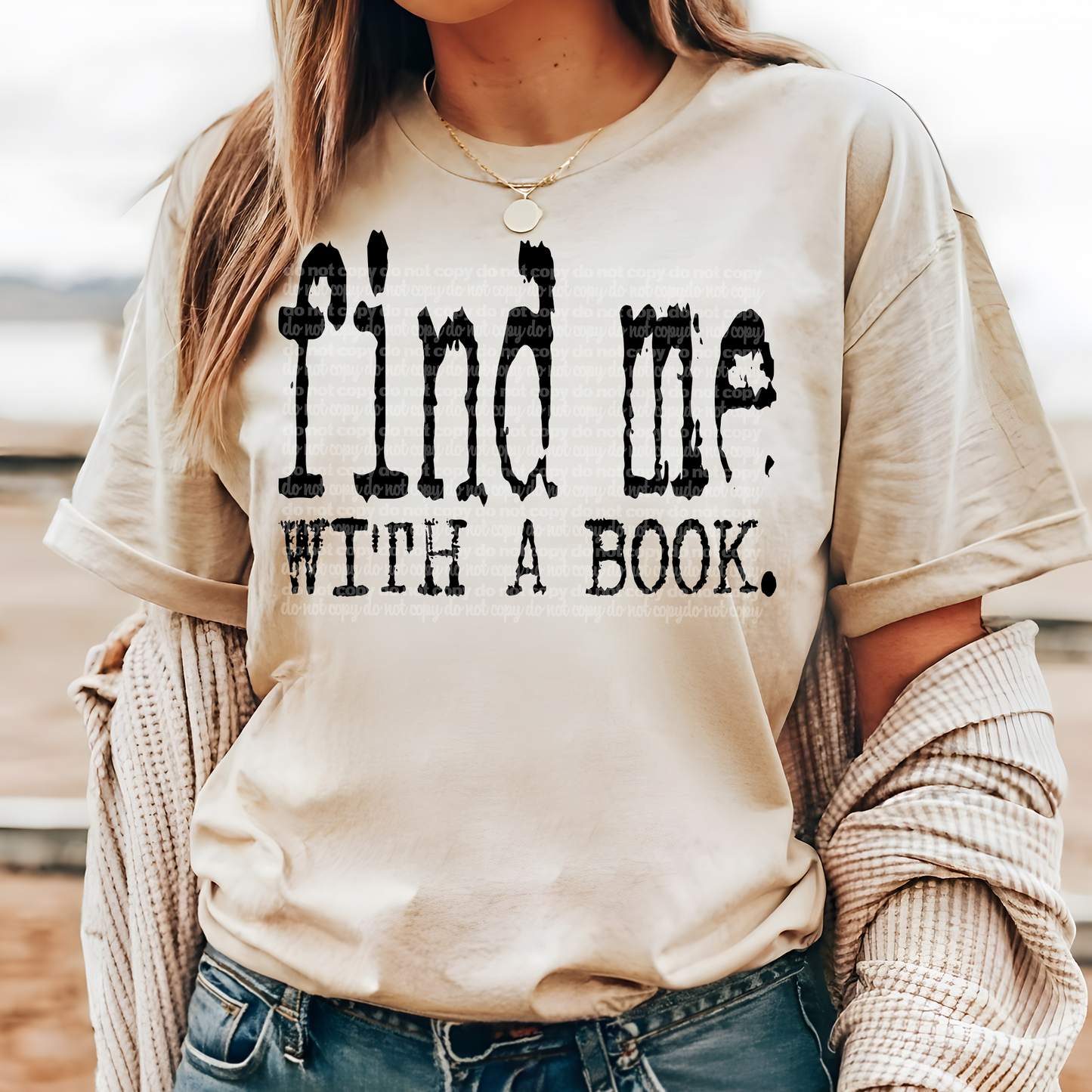Find Me with a Book Typography DTF Transfer