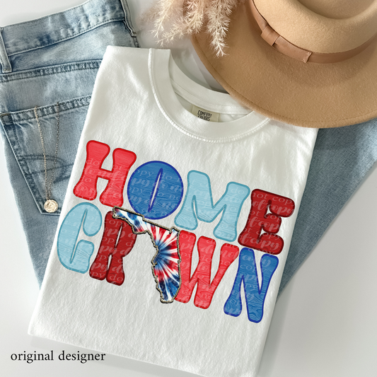 Florida Home Grown **EXCLUSIVE** Faux Embroidery, Wood, & Sparkle DTF & Sublimation Transfer