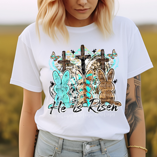 He is Risen Western Bunnies DTF & Sublimation Transfer