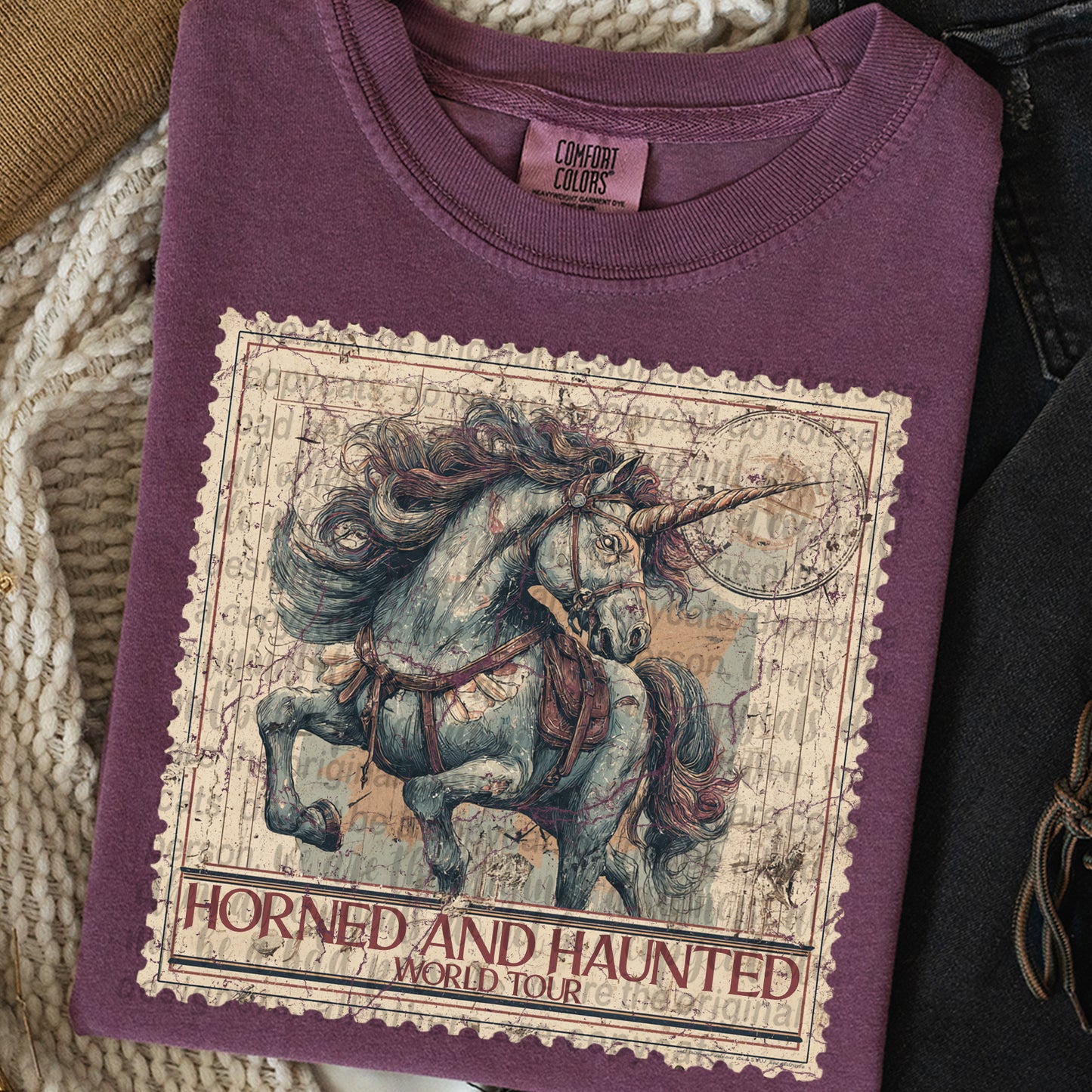 Horned and Haunted World Tour Stamp DTF Transfer