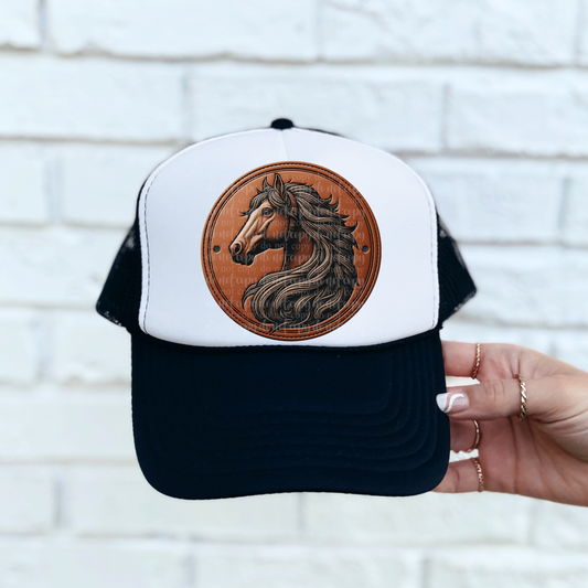 Horse Faux Leather Hat *EXCLUSIVE* DTF & Sublimation Transfer