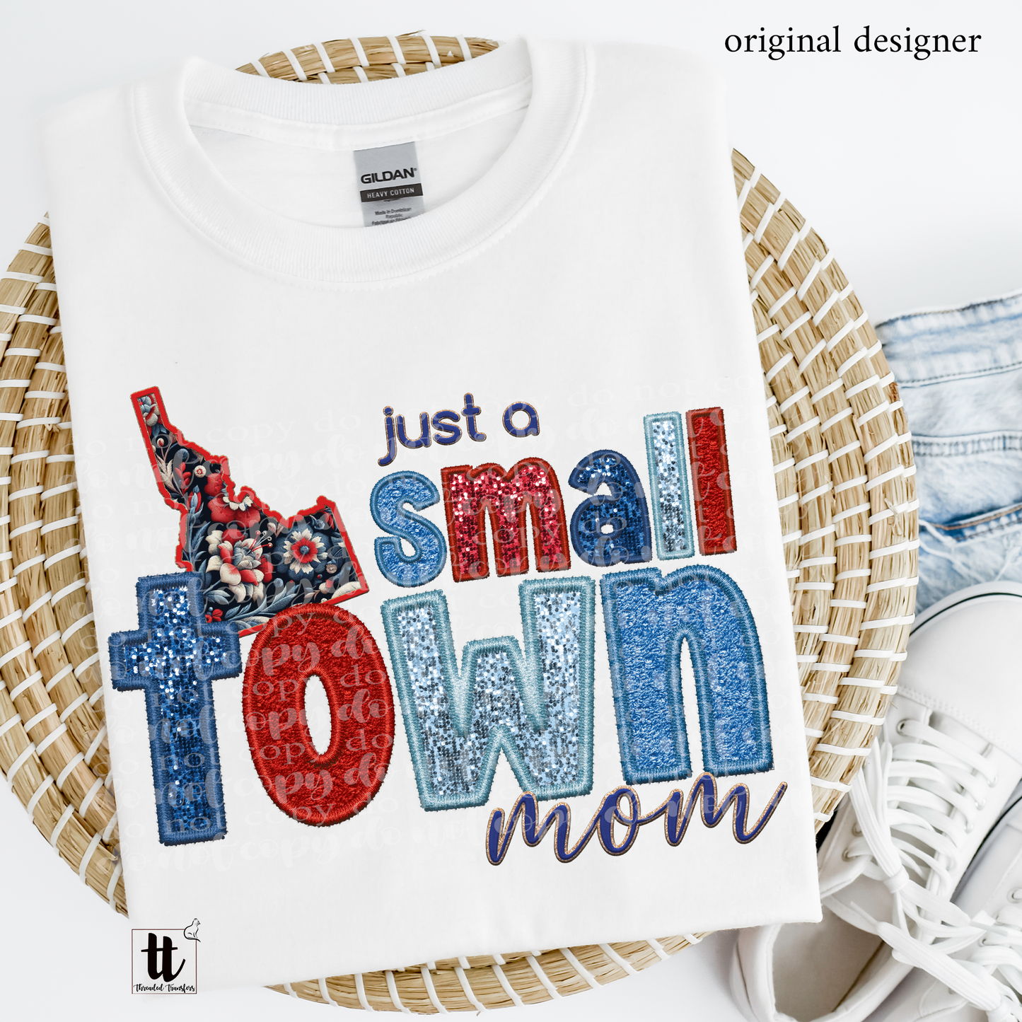 Idaho Small Town **EXCLUSIVE** Faux Embroidery, Chenille, & Sparkles DTF & Sublimation Transfer