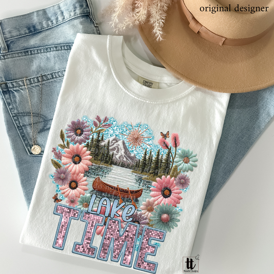 Lake Time Faux Embroidery DTF & Sparkle **EXCLUSIVE** Sublimation Transfer