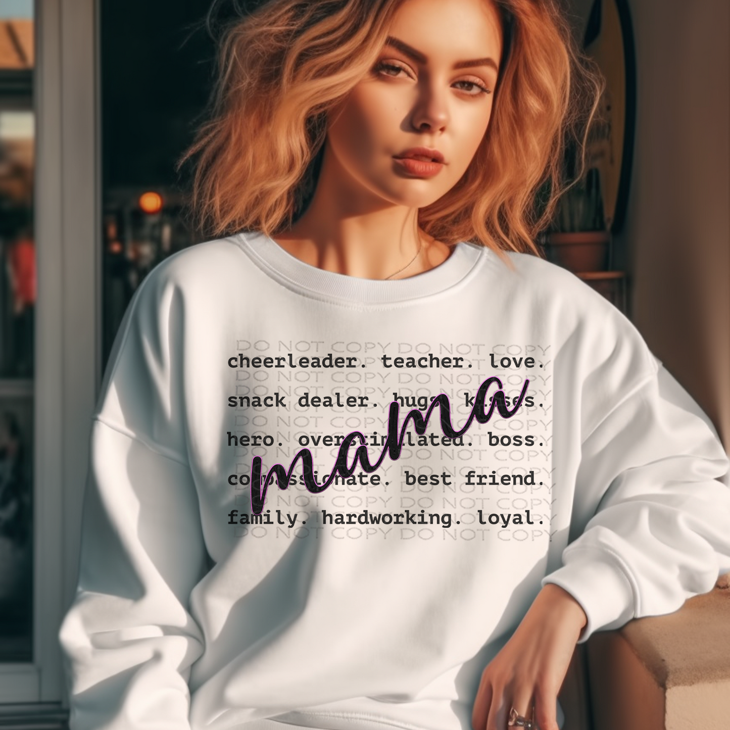 Mama Typography Faux Embroidery and Sparkles **EXCLUSIVE** DTF & Sublimation Transfer