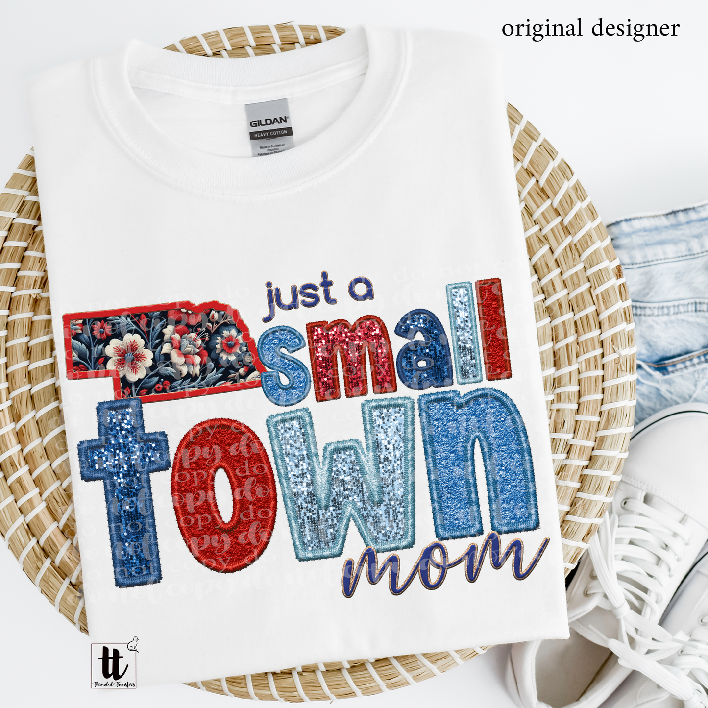 Nebraska Small Town **EXCLUSIVE** Faux Embroidery, Chenille, & Sparkles DTF & Sublimation Transfer