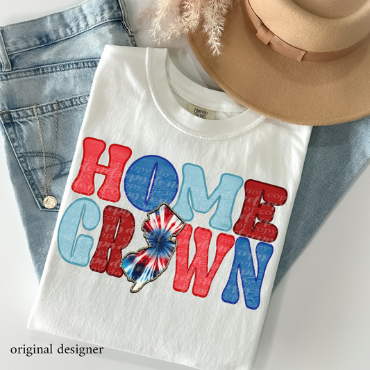New Jersey Home Grown **EXCLUSIVE** Faux Embroidery, Wood, & Sparkle DTF & Sublimation Transfer