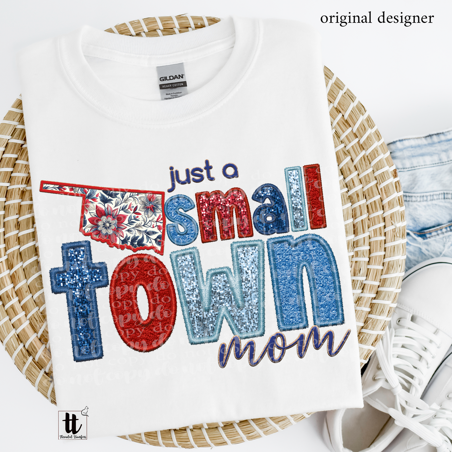 Oklahoma Small Town **EXCLUSIVE** Faux Embroidery, Chenille, & Sparkles DTF & Sublimation Transfer