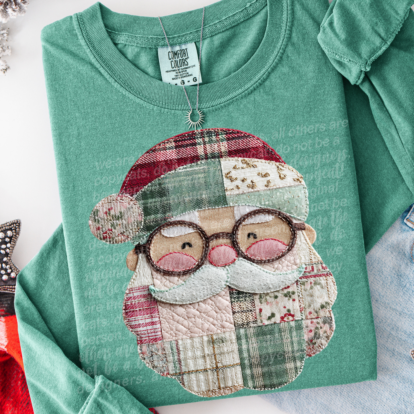 Santa Patchwork DTF Transfer