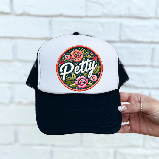 Petty Floral Faux Embroidery Hat DTF & Sublimation Transfer