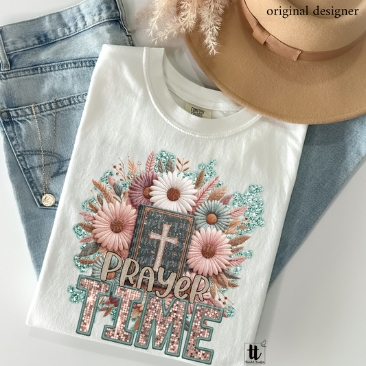 Prayer Time Faux Embroidery DTF & Sparkle **EXCLUSIVE** Sublimation Transfer