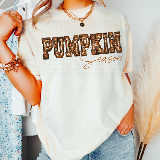Pumpkin Season **EXCLUSIVE** Faux Embroidery and Puffy Look DTF & Sublimation Transfer