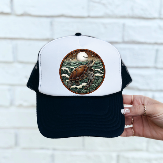 Sea Turtle Faux Leather Hat *EXCLUSIVE* DTF & Sublimation Transfer