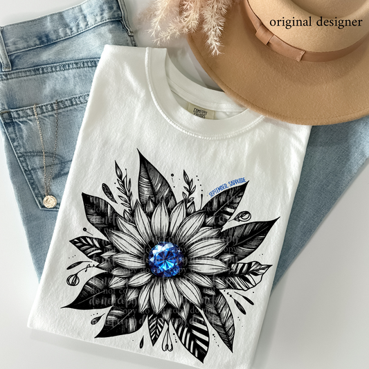 September Sapphire Floral *EXCLUSIVE* DTF & Sublimation Transfer